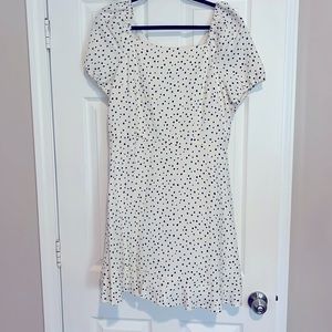 NWT Ann Taylor Loft White w/Polka Dots Dress